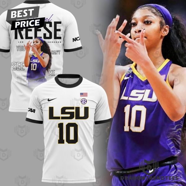 Angel Reese 10 LSU Tigers Women Basketball 3D T-Shirt – White