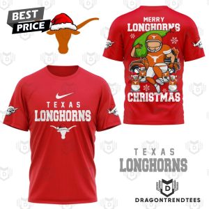 Texas Longhorns – Merry Longhorns Christmas 3D T-Shirt – Red