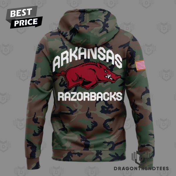 Arkansas Razorbacks Military Appreciation Logo Design Hoodie