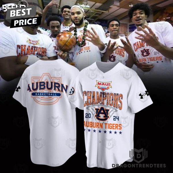 Auburn Tigers Men Basketball 2024 Maui Invitational Champions Baseball Jersey