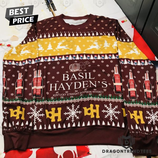 Basil Hayden Kentucky Straight Bourbon Whiskey Ugly Christmas Sweater