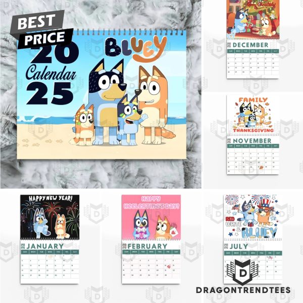 Bluey Happy New Year 2025 Calendar