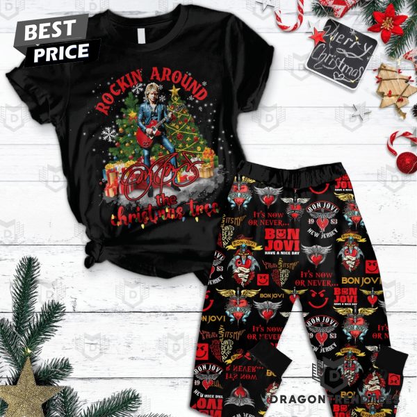 Bon Jovi Rockin Around The Christmas Tree Signature Pajamas Set