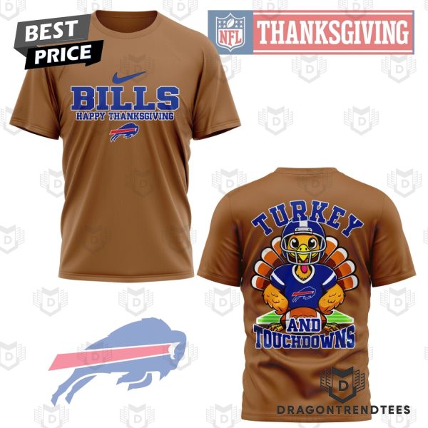 Buffalo Bills Happy Thanksgiving – Turkey And Touchdowns 3D T-Shirt