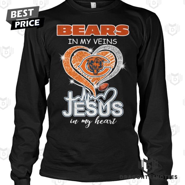 Chicago Bears In My Veins Jesus In My Heart Unisex T-Shirt