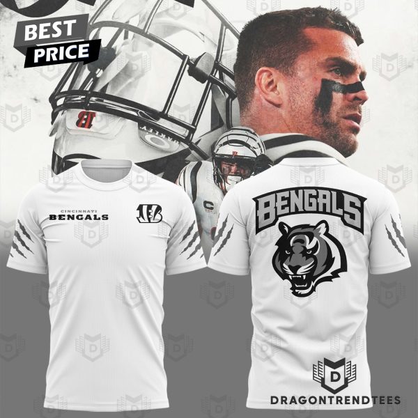 Cincinnati Bengals Logo White 3D T-Shirt