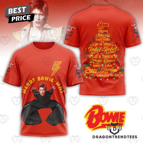 David Bowie Merry Bowie-mas 3D T-Shirt