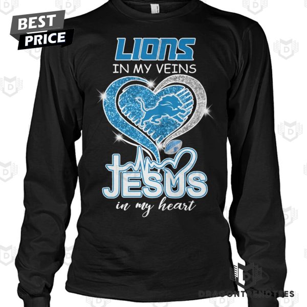 Detroit Lions In My Veins Jesus In My Heart Unisex T-Shirt