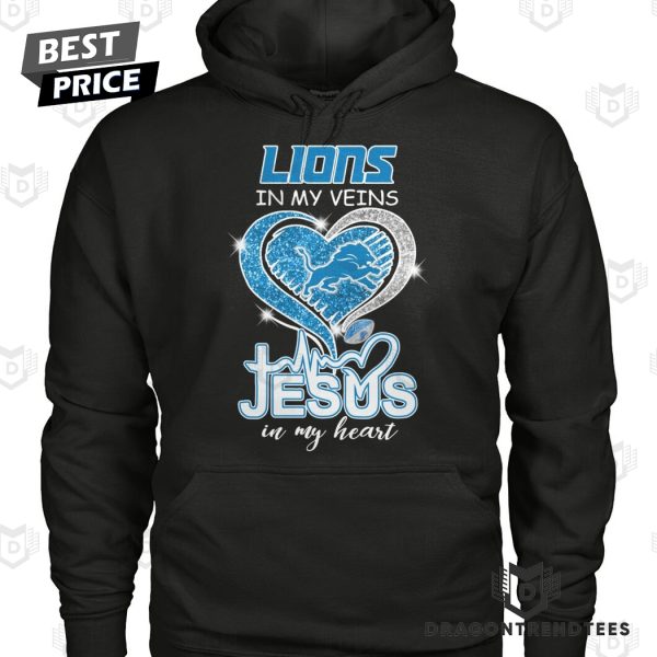 Detroit Lions In My Veins Jesus In My Heart Unisex T-Shirt