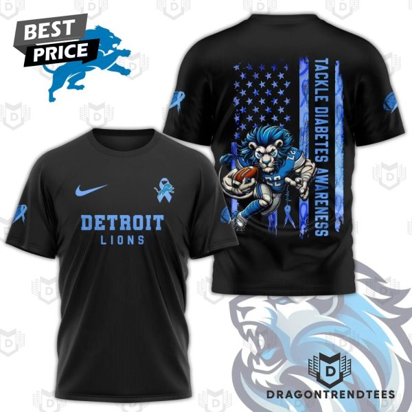 Detroit Lions Tackle Diabetes Awareness 3D T-Shirt