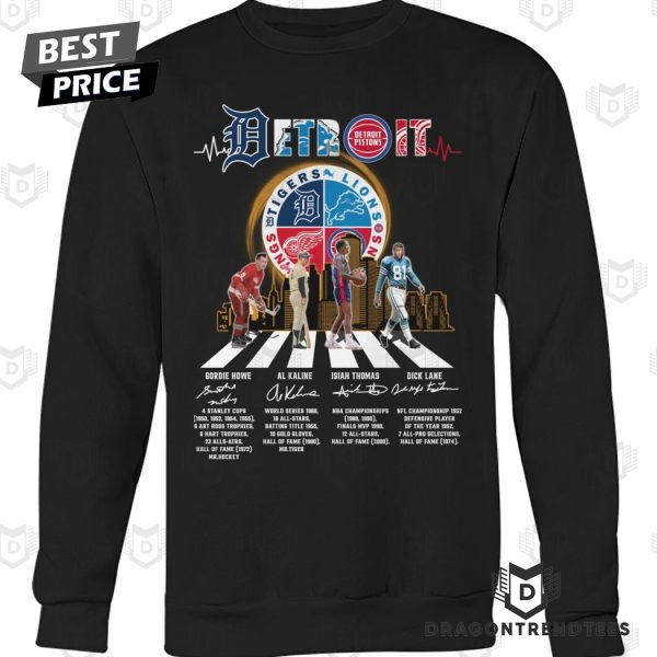 Detroit Lions x Detroit Tigers x Detroit Red Wings x Detroit Pistons Signature Unisex T-Shirt