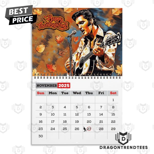 Elvis Presley New Year 2025 Calendar