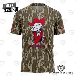 Ole Miss Rebels Football Camo 3D T-Shirt