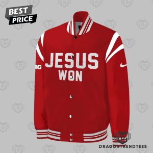 Jesus Won Ohio State Buckeyes Baseball Jacket – Red