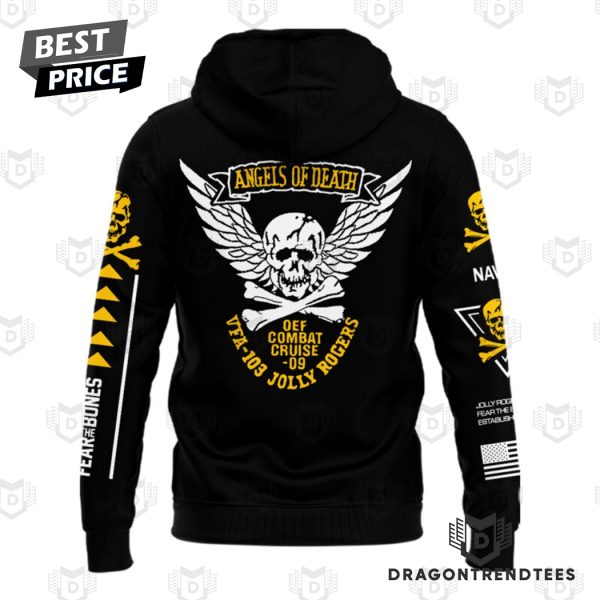 Fear The Bones Jolly Rogers Navy Midshipmen Hoodie