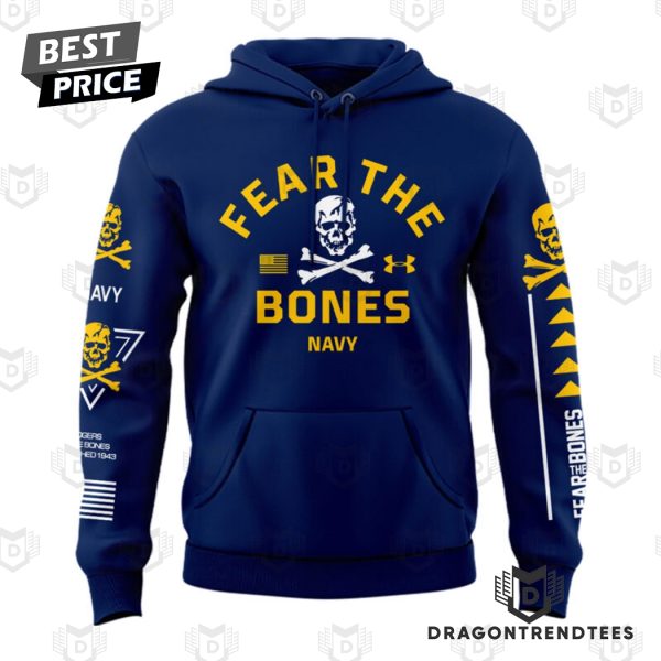 Fear The Bones Jolly Rogers Navy Midshipmen Hoodie – Blue