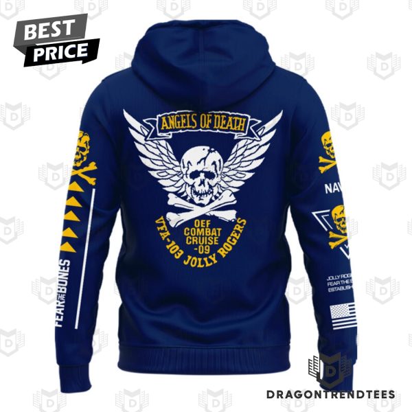 Fear The Bones Jolly Rogers Navy Midshipmen Hoodie – Blue