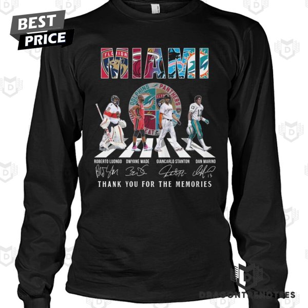 Florida Panthers x Miami Heat x Miami Marlins x Miami Dolphins Signature Thank You For The Memories Unisex T-Shirt