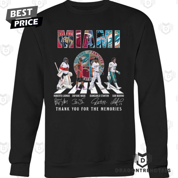 Florida Panthers x Miami Heat x Miami Marlins x Miami Dolphins Signature Thank You For The Memories Unisex T-Shirt