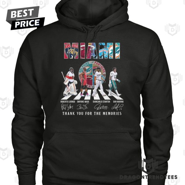 Florida Panthers x Miami Heat x Miami Marlins x Miami Dolphins Signature Thank You For The Memories Unisex T-Shirt