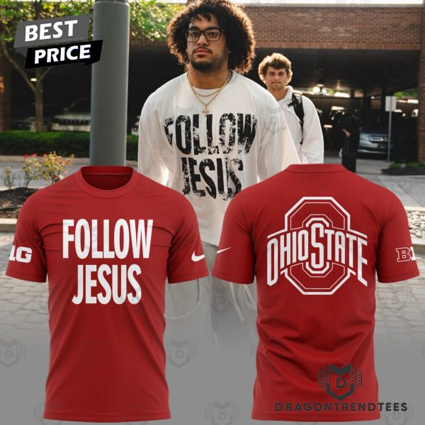 Follow Jesus Ohio State Buckeyes 3D T-Shirt – Red