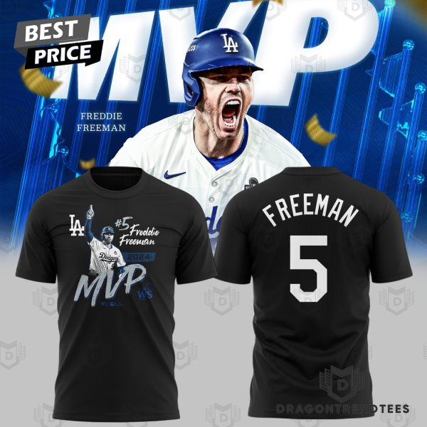 Freddie Freeman Black 2024 World Series MVP Curveball Los Angeles Dodgers 3D T-Shirt