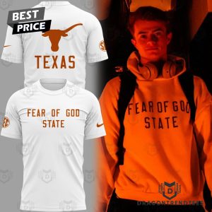 Texas Longhorns Fear Of God State White 3D T-Shirt