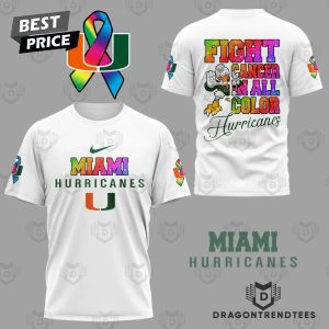 Miami Hurricanes Fight Cancer In All Color 3D T-Shirt