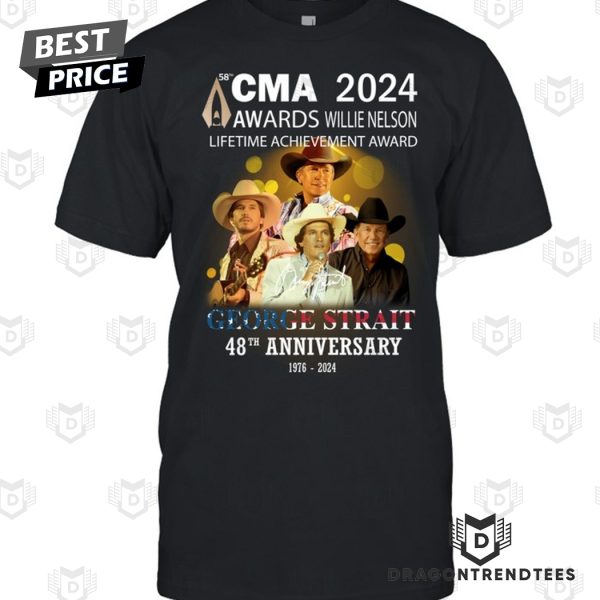 George Strait 48th Anniversary 1976-2024 Signature Unisex T-Shirt