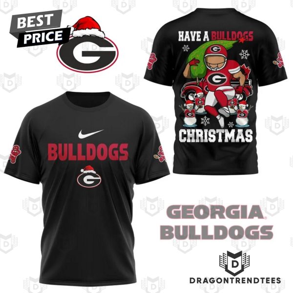 Georgia Bulldogs – Have A Bulldogs Christmas 3D T-Shirt – Black