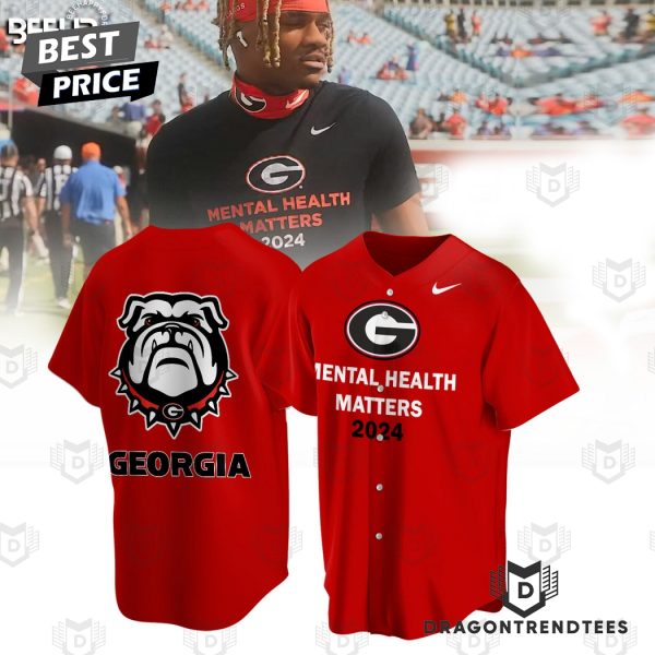 Georgia Bulldogs Mental Health Matters 2024 Baseball Jersey – Red