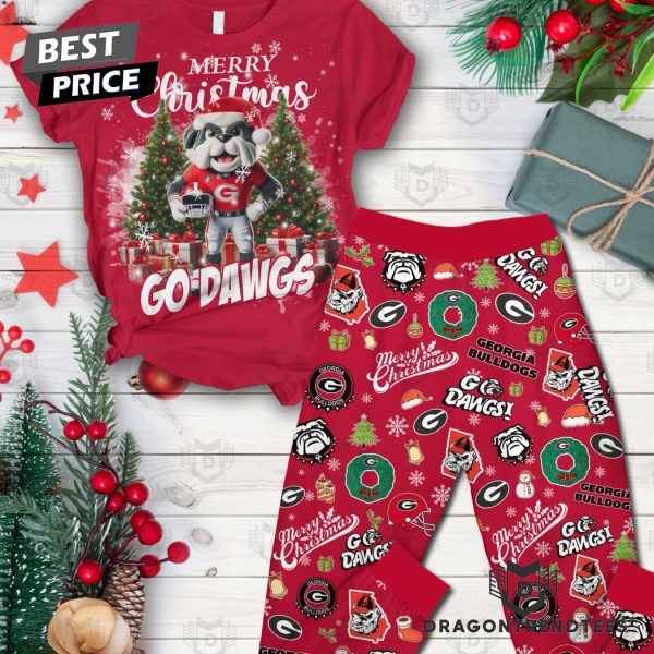 Georgia Bulldogs Merry Christmas Go Dawgs Pajamas Set