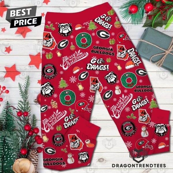 Georgia Bulldogs Merry Christmas Go Dawgs Pajamas Set