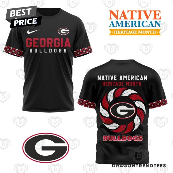 Georgia Bulldogs Native American Heritage Month 3D T-Shirt – Black