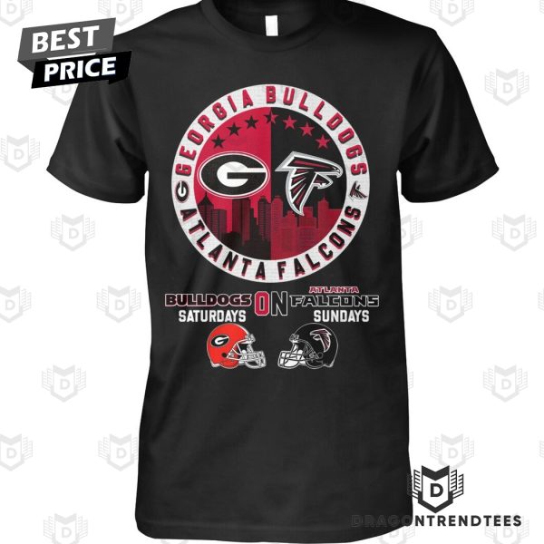 Georgia Bulldogs On Saturdays x Atlanta Falcons On Sunday Unisex T-Shirt