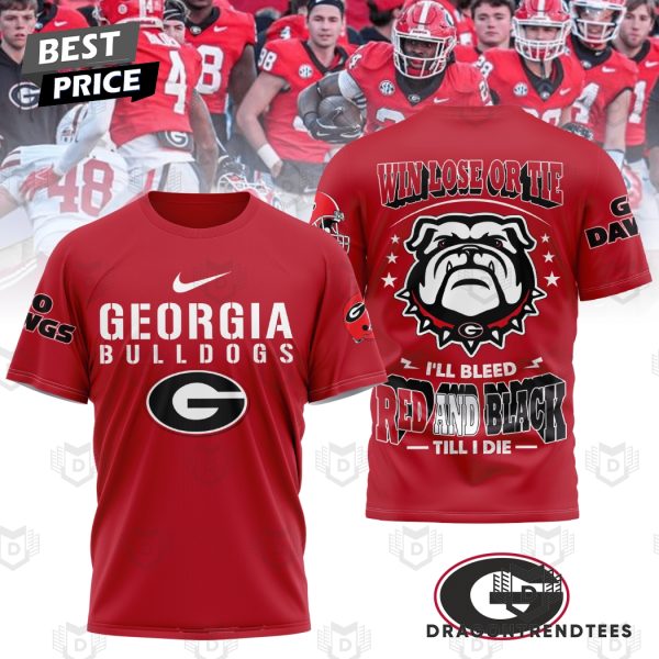 Georgia Bulldogs Win Lose Or Tie 3D T-Shirt