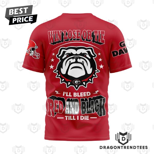 Georgia Bulldogs Win Lose Or Tie 3D T-Shirt