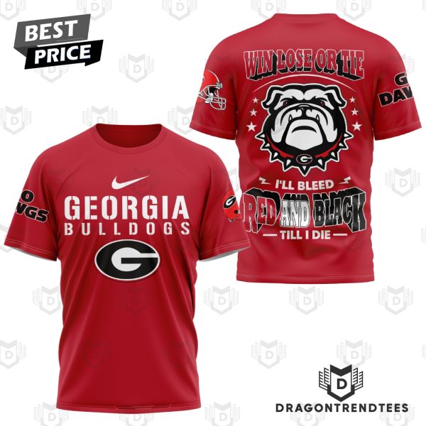 Georgia Bulldogs Win Lose Or Tie 3D T-Shirt