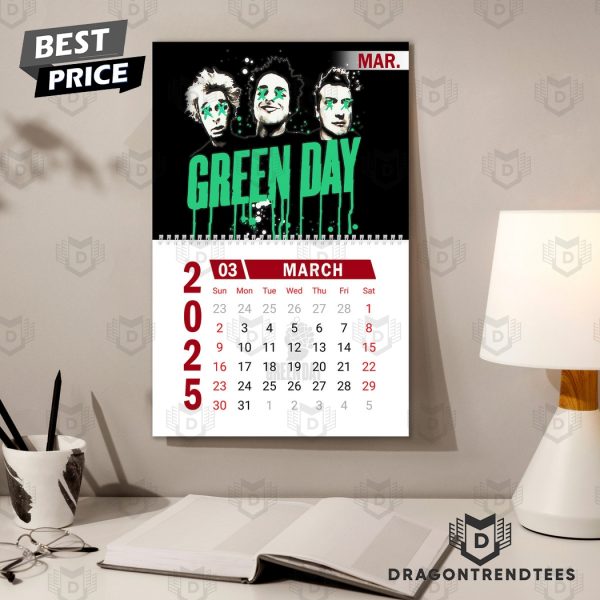 Green Day Happy 2025 Calendar