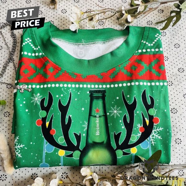 Heineken Beer Reinbeer Ugly Christmas Sweater