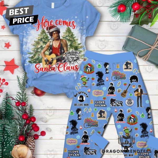 Here Comes Santa Claus Bob Dylan Pajamas Set