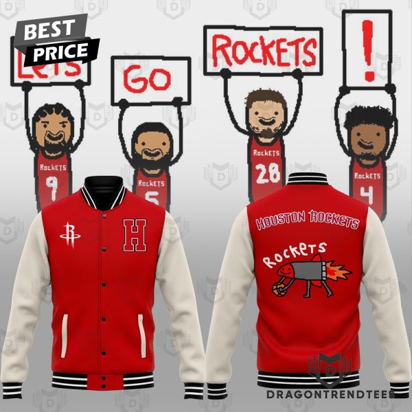 Houston Rockets Basketball Let Go Rockets Baseball Jacket