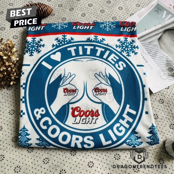 I Love Titties And Coors Light Ugly Christmas Sweater