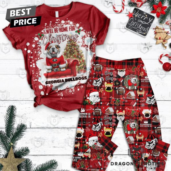 I Will Be Home For Christmas Georgia Bulldogs Pajamas Set