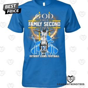 Amon-ra St. Brown x God First Family Second Then Detroit Lions Football Unisex T-Shirt