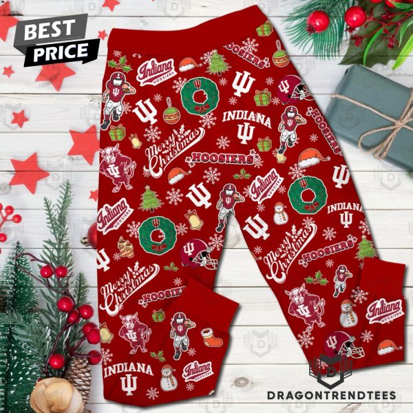 Indiana Hoosiers Merry Christmas Go Hoosiers Pajamas Set