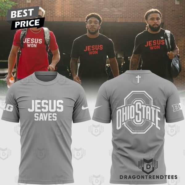 Jesus Saves Ohio State Buckeyes Basketball 3D T-Shirt – Grey