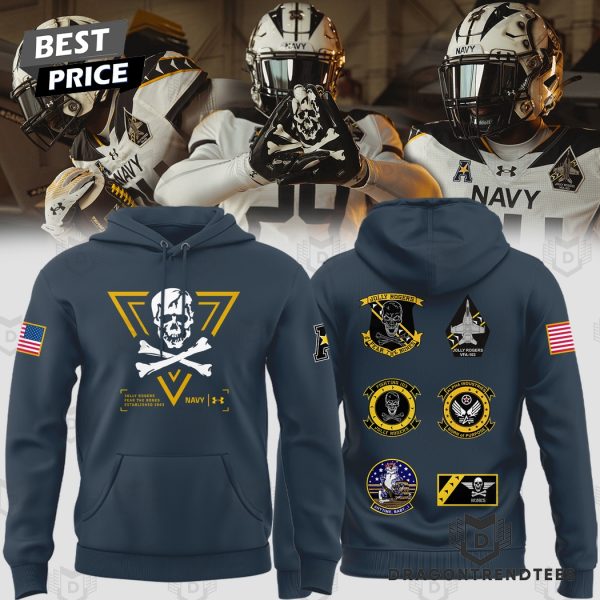 Jolly Rogers Navy Midshipmen Logo Design Hoodie