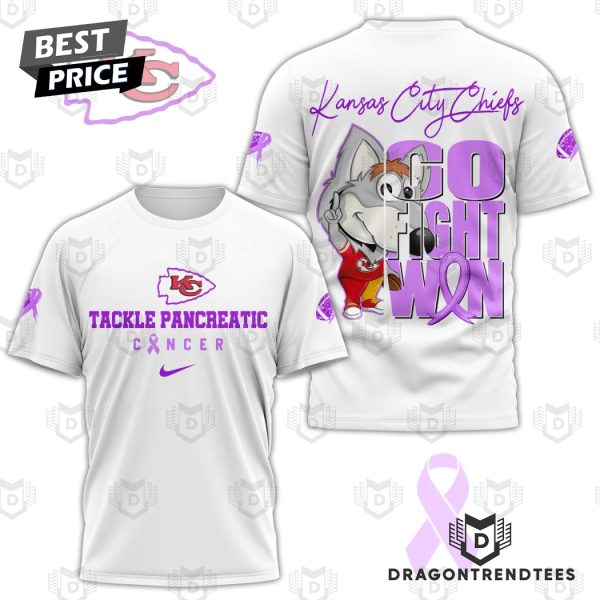 Kansas City Chiefs Tackle Pancreatic Cancer – Go Fight Win 3D T-Shirt – White