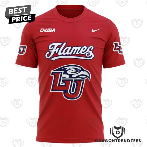 Liberty Flames Football Logo Design 3D T-Shirt – Red